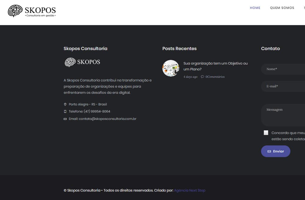 Criamos o site da Skopos Consultoria e Treinamentos - Agência Next Setep - Ter um site é só o primeiro passo.