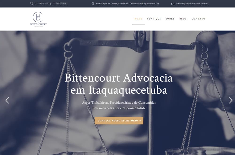 Criamos o site da Bittencourt Advocacia - Agência Next Step - Criação de Sites e Consultoria SEO