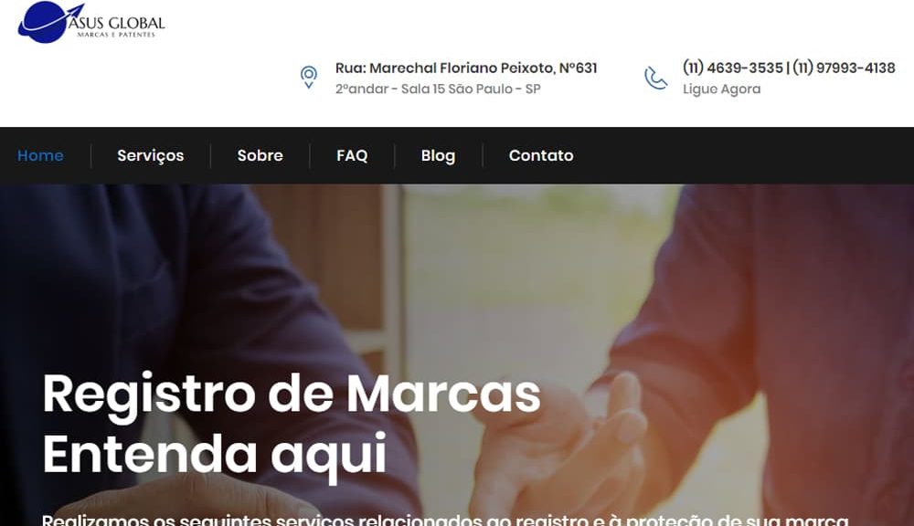 Criamos o site da Asus Global Marcas e Patentes - Agência Next Step - Criação de Sites e Consultoria SEO