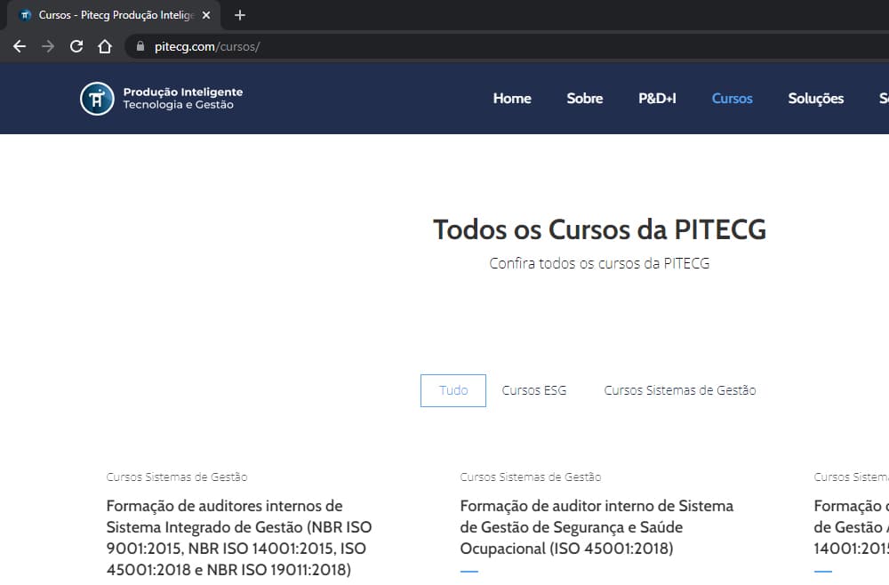 Criamos o site da Pitecg - Agência Next Step - Criação e Otimização de Sites