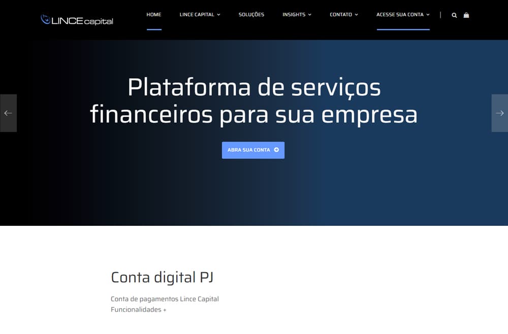 Criamos o site da Lince Capital Investimentos - Agência Next Step: conheça mais um projeto WordPress em que o cliente saiu feliz com o site.