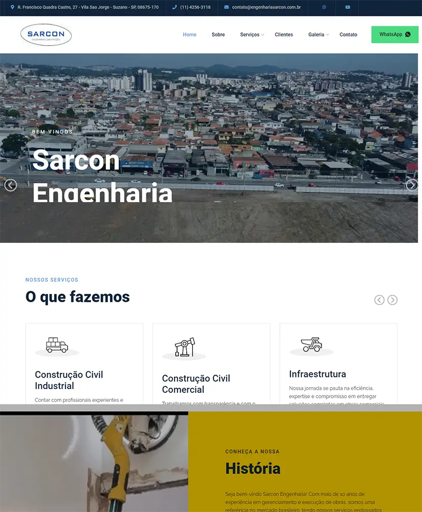 Criamos o site da SARCON Engenharia - Agência Next Step: é com prazer que anunciamos que criamos o site novo da Sarcon Engenharia de Suzano!