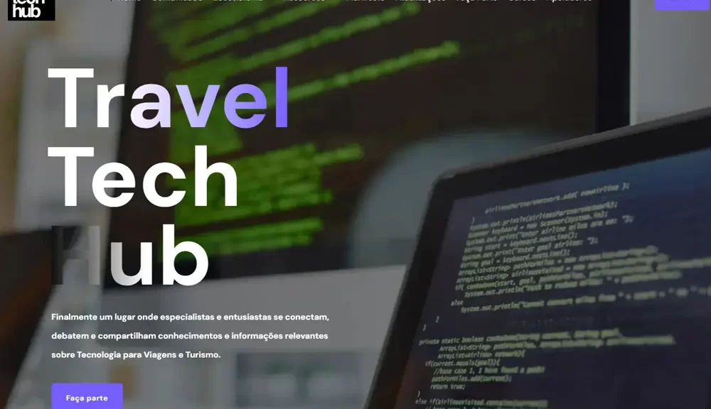 Criamos o site da Travel Tech Hub - Agência Next Step: criamos o site da melhor empresa de tecnologia para viagens e turismo.