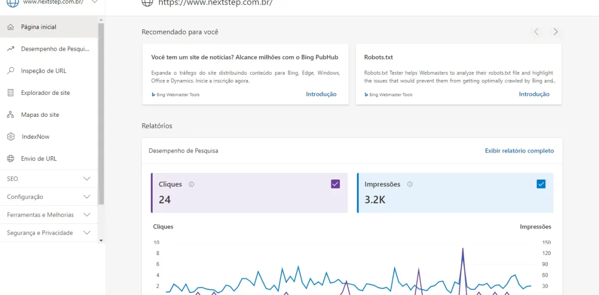 Bing Webmaster Tools o que é? Agência Next Step: conheça a ferramenta da Microfosft para você colocar seu site no topo das buscas do Bing!