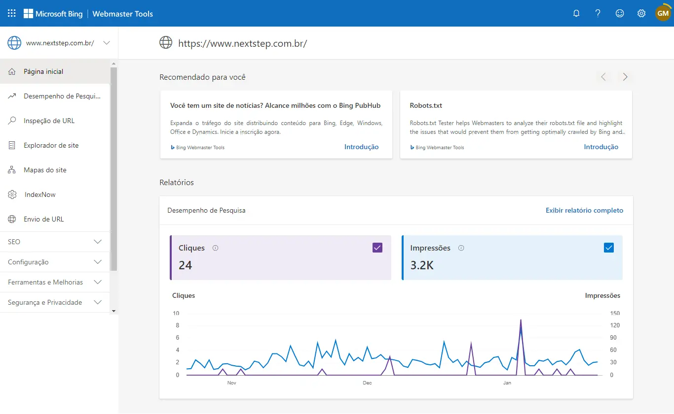 Bing Webmaster Tools o que é? Agência Next Step: conheça a ferramenta da Microfosft para você colocar seu site no topo das buscas do Bing!