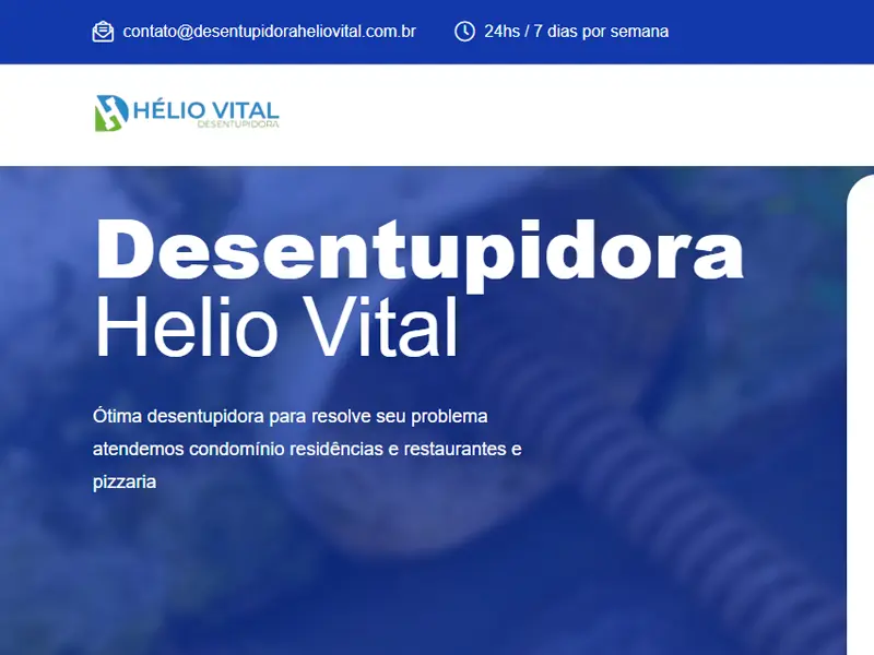 Desentupidora Hélio Vital - Agência Next Step: criamos o site da empresa de Fortaleza - CE que precisava vender seus serviços online!