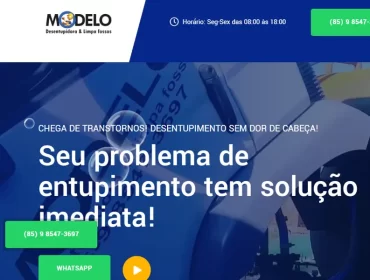 Desentupidora Modelo - Agência Next Step: empresa de desentupimento de Fortaleza - CE nos procurou querendo um novo site para vendas!