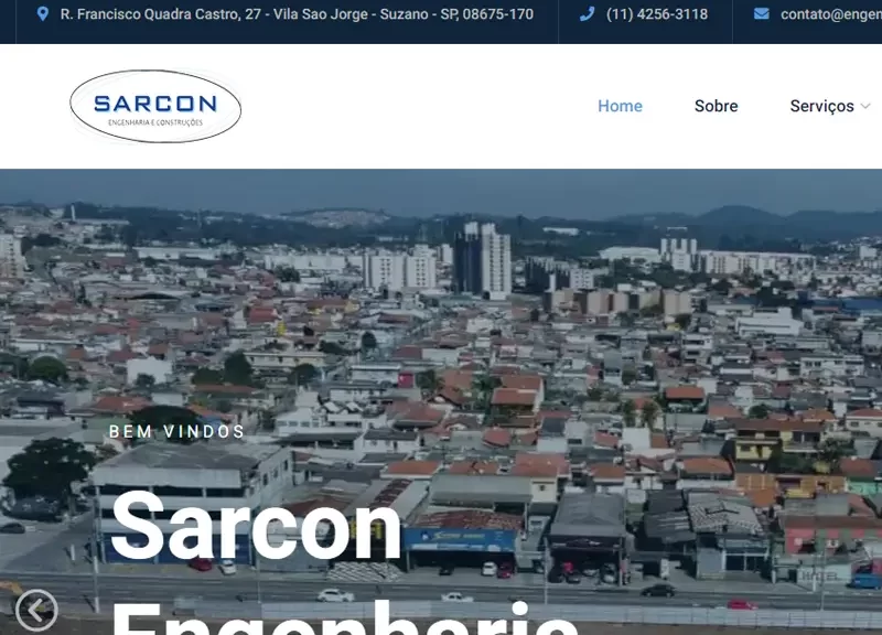 SARCON Engenharia - Agência Next Step: criamos o novo site WordPress da empresa de engenharia de Suzano - SP.