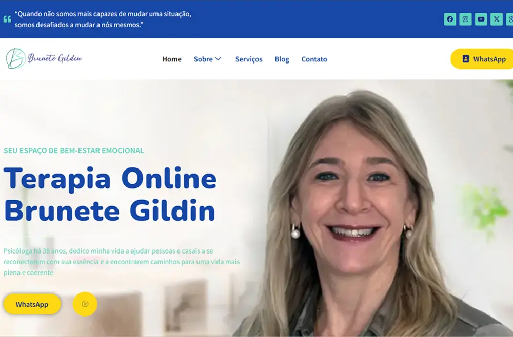 Criamos o site da Psicóloga Brunete Gildin - Agência Next Step: é com orgulho que criamos mais um site de psicóloga, desta vez a Brunete!