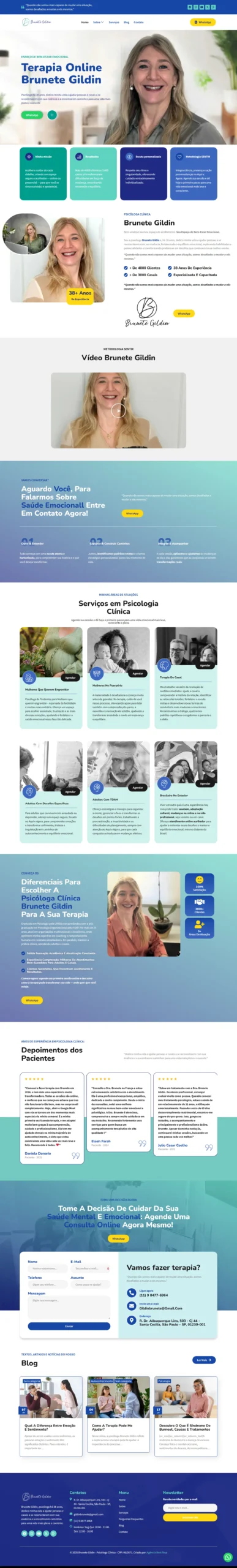 Criamos o site da Psicóloga Brunete Gildin - Agência Next Step: é com orgulho que criamos mais um site de psicóloga, desta vez a Brunete!