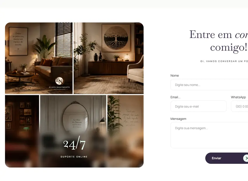 Criamos o site da Elines Nascimento - Entre as Palavras - Agência Next Step: somos especialistas em criar experiências online para terapeutas