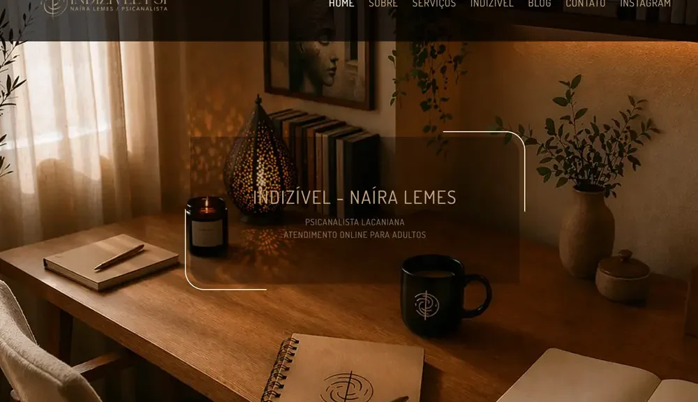 Criamos o site da Naíra Lemes - Indizível - Agência Next Step: marketing digital para psicólogas, psicanalistas e terapeutas, confira!
