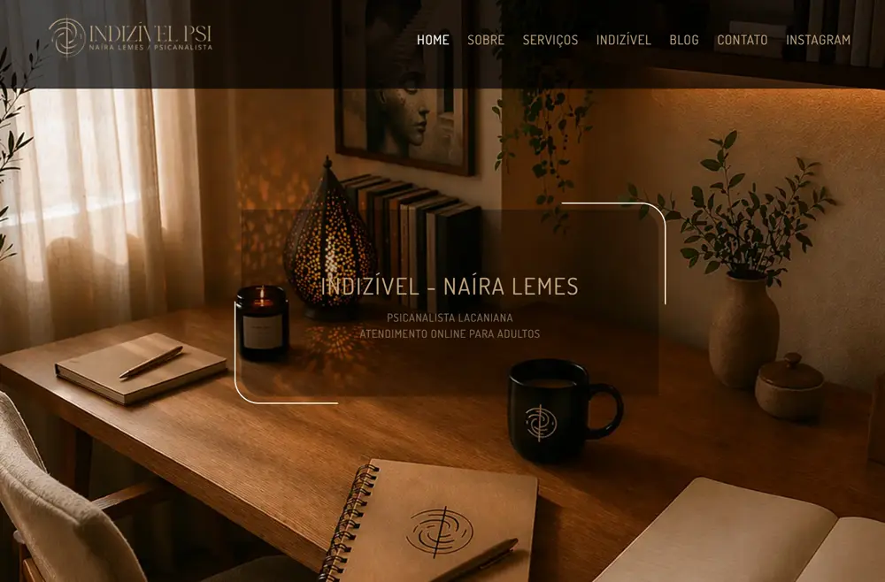 Criamos o site da Naíra Lemes - Indizível - Agência Next Step: marketing digital para psicólogas, psicanalistas e terapeutas, confira!