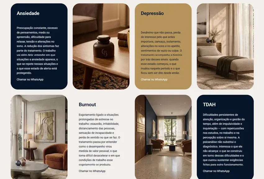 Criamos o site da Clarice Bulhões - Agência Next Step: especialista em tecnologia, design e marketing de busca para psicólogas e psicanalistas